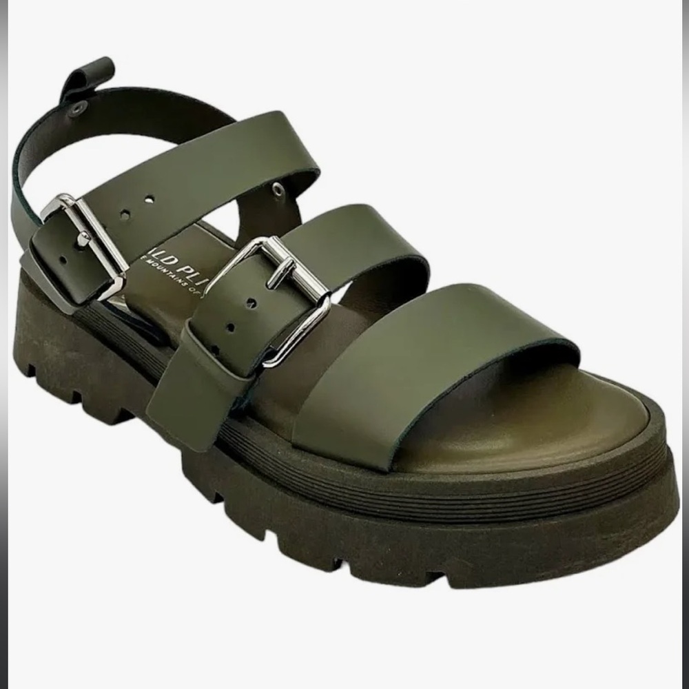 Donald J. Pliner Concord Calf Lug Sole Olive Green Sandals